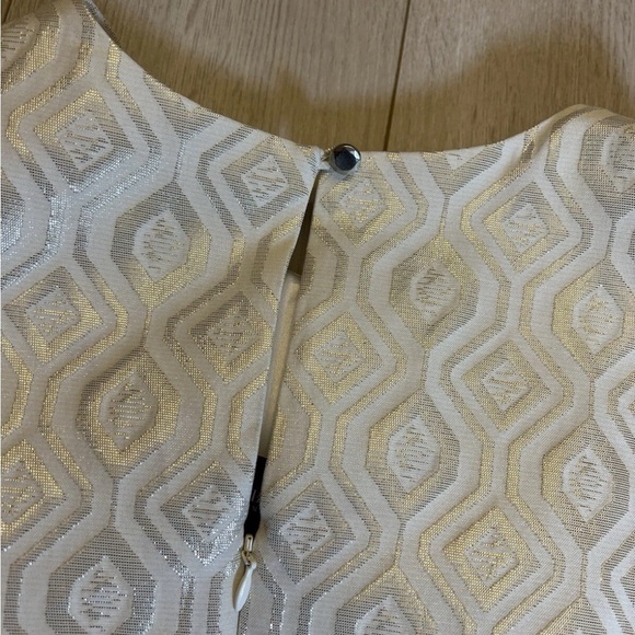 NEW White House Black Market ivory jacquard beaded Dress Sz 2 - Picture 8 of 9